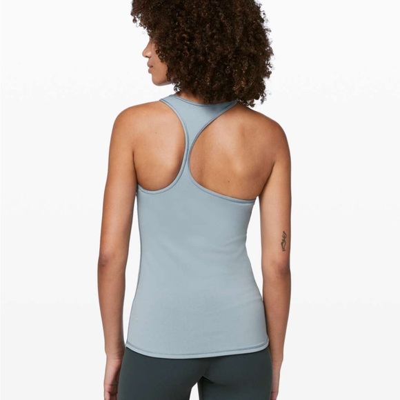 NWT Lululemon Asymmetric Angle Tank Top - Chambray, Size 10 - Picture 3 of 11